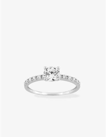 Bague solitaire accompagné...