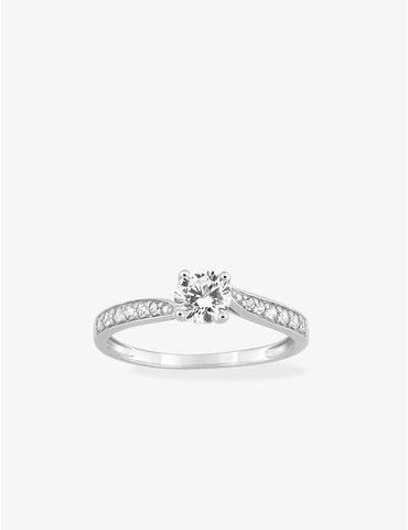Bague solitaire accompagné...