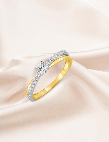 Bague solitaire accompagné...