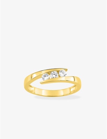 Bague trilogie or jaune 375...