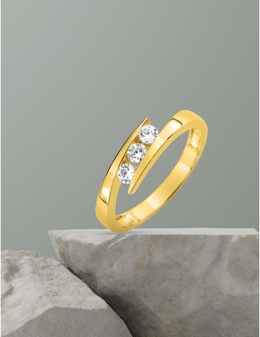 Bague trilogie or jaune 375...