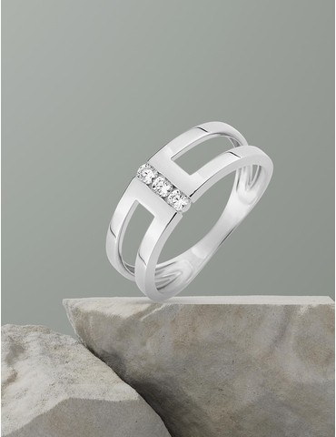 Bague trilogie or blanc 375...