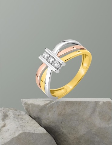 Bague trilogie 3 or 375 ‰...
