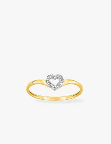 Bague motif cœur bicolore...