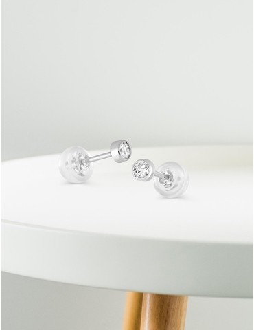 Boucles d'oreilles or blanc...