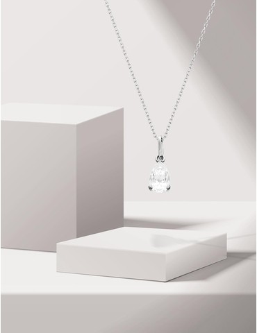 Pendentif or blanc 375 ‰ et...