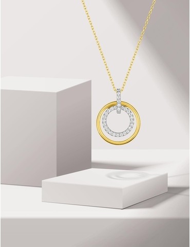 Pendentif cercle or jaune...