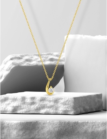 Collier virgule or jaune...