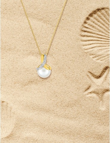 Collier or jaune 375‰ et...