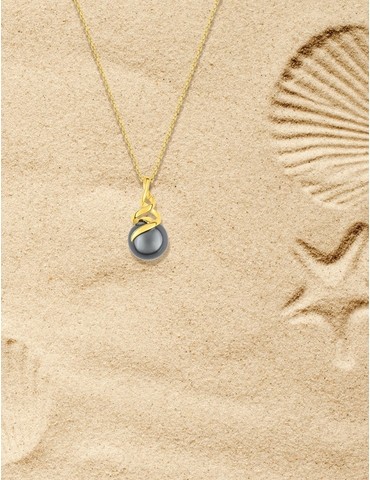 Pendentif or jaune 375‰ et...