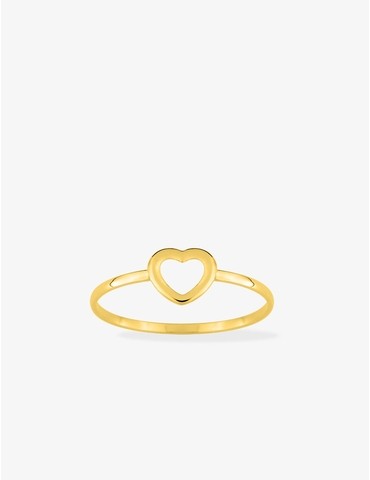 Bague cœur or jaune 375 ‰