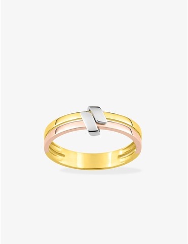 Bague tricolore or 375 ‰