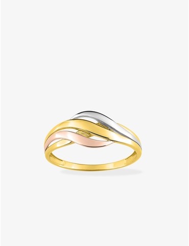 Bague tricolore or 375 ‰