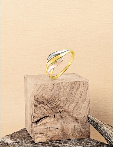 Bague tricolore or 375 ‰