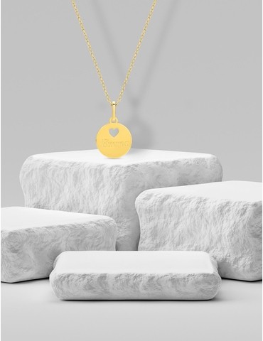 Pendentif jeton motif cœur...