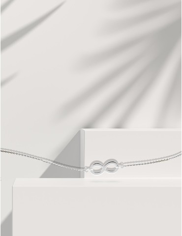 Bracelet infini or blanc 375 ‰