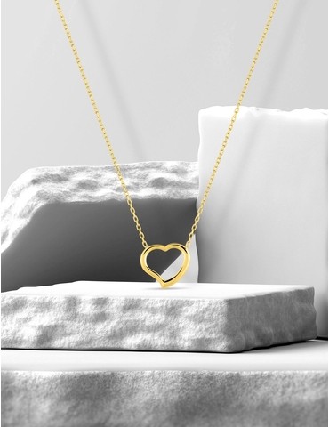 Collier cœur or jaune 375 ‰