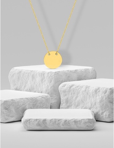 Collier motif rond or jaune...