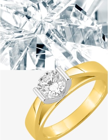 Bague solitaire en or jaune...