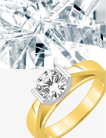 Bague solitaire en or jaune...