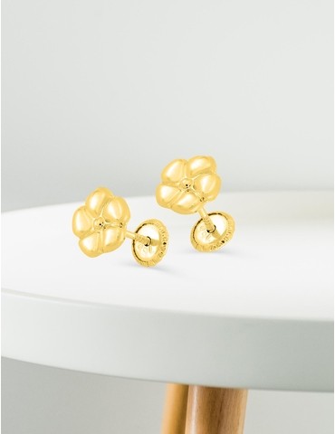 Boucles d'oreilles fleur or...