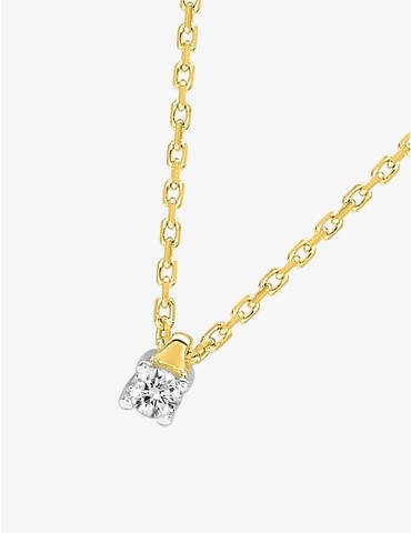 Collier solitaire bicolore...