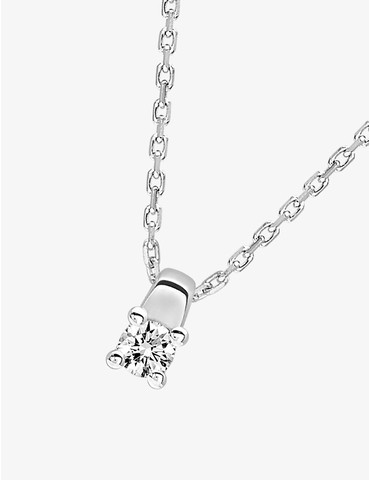 Collier solitaire or blanc...