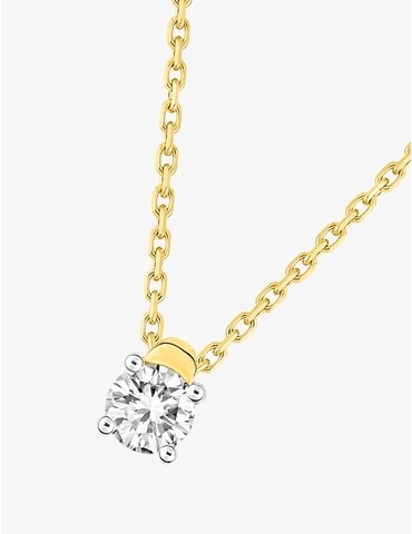 Collier solitaire bicolore...