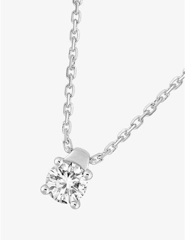 Collier solitaire or blanc...