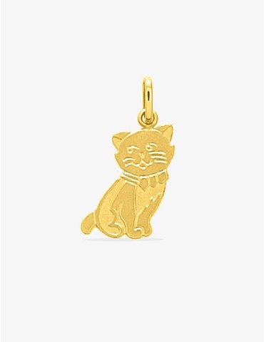 Pendentif chat or jaune 750 ‰