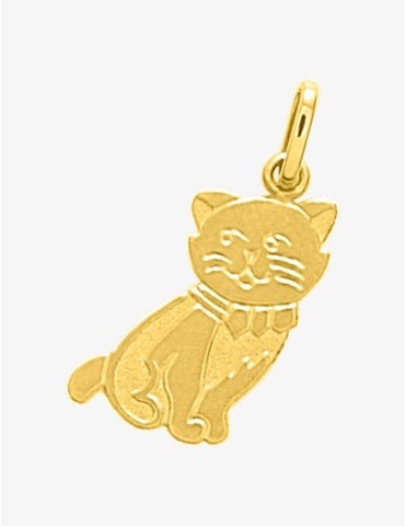 Pendentif chat or jaune 750 ‰