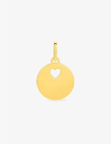 Pendentif jeton et cœur or...