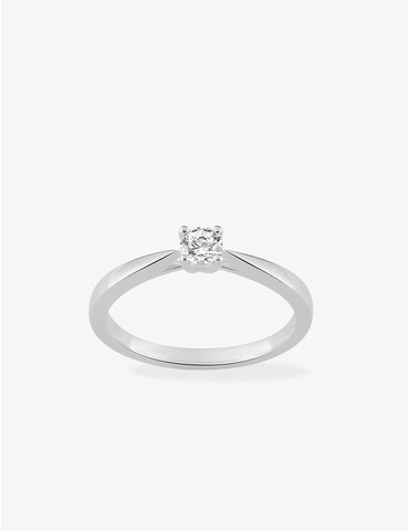 Bague solitaire or blanc...
