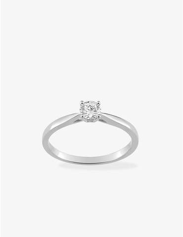 Bague solitaire or blanc...
