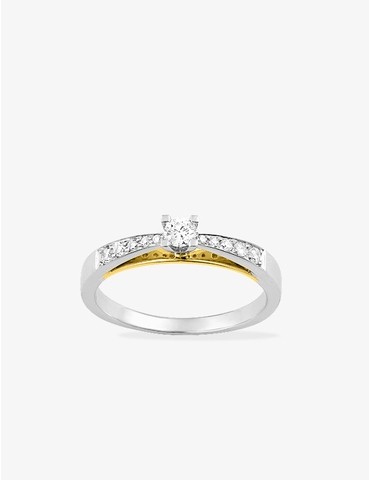 Bague solitaire accompagné...