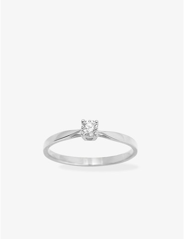 Bague solitaire or blanc...
