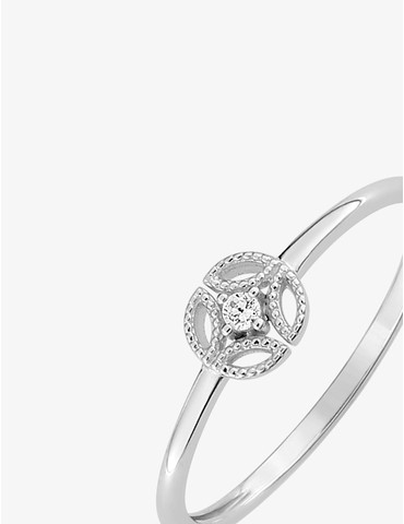 Bague or blanc 750 ‰,...