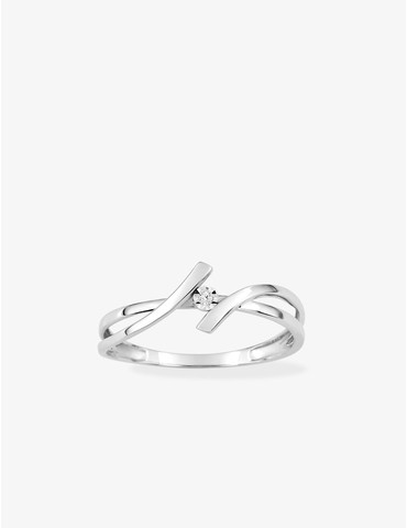 Bague solitaire or blanc...