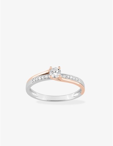 Bague solitaire accompagné...