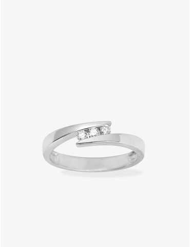 Bague trilogie or blanc 750...