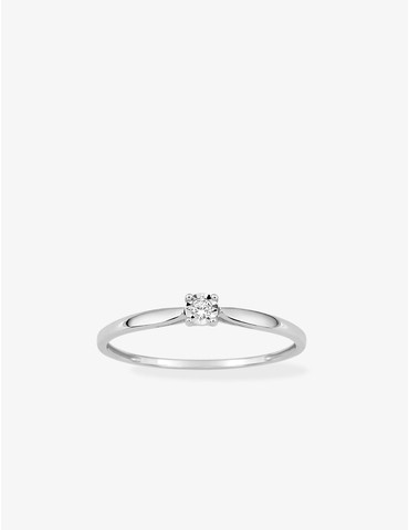 Bague solitaire or blanc...