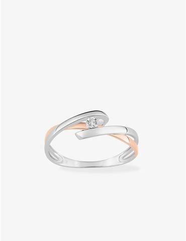 Bague solitaire bicolore or...