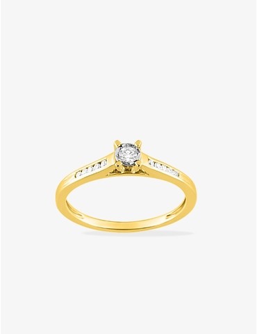 Bague solitaire accompagné...