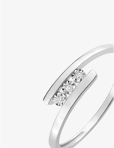 Bague trilogie or blanc 750...
