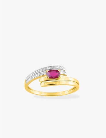 Bague bicolore or jaune 750...