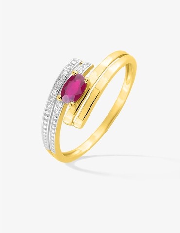 Bague bicolore or jaune 750...