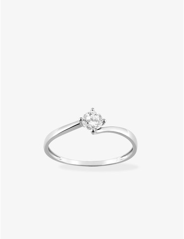 Bague solitaire or blanc...