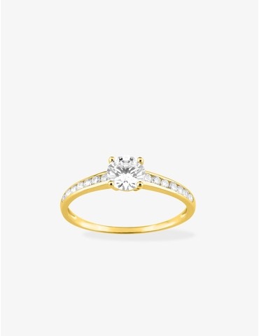 Bague solitaire accompagné...