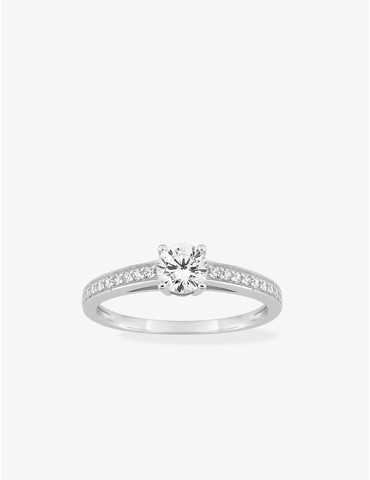 Bague solitaire accompagné...