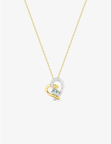 Collier cœur or jaune 375 ‰...